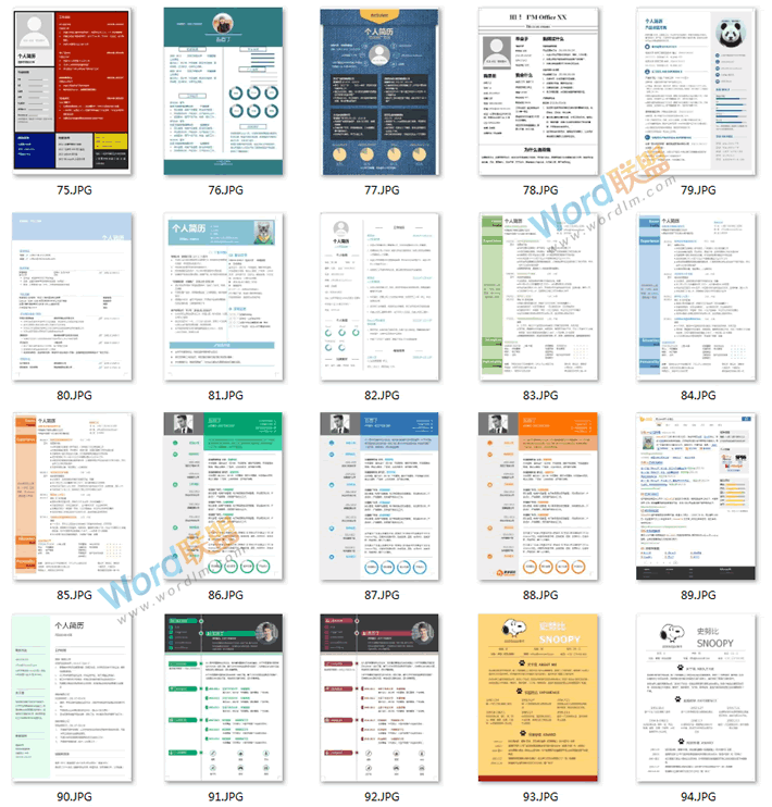 海量Word个人简历模板表格免费打包下载(精品简历模板)